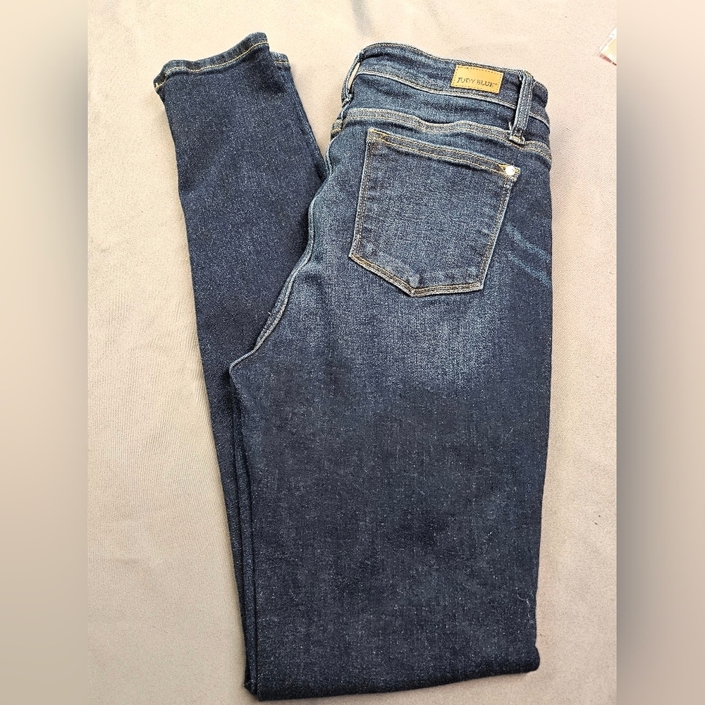 Judy Blue Jeans Womens 9/29 Blue Skinny Fit Denim Pants Stretch Distressed